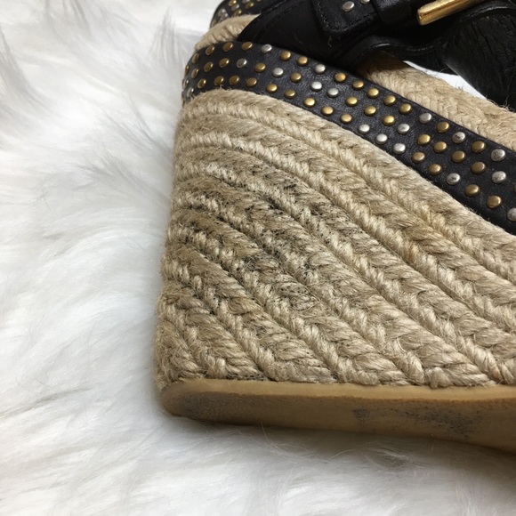 Alexander McQueen Black Stuffed Wedge Sandals 37 - Picture 5 of 8